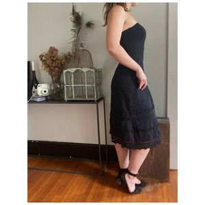 loft strapless black dress